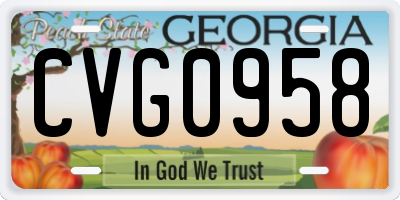 GA license plate CVG0958