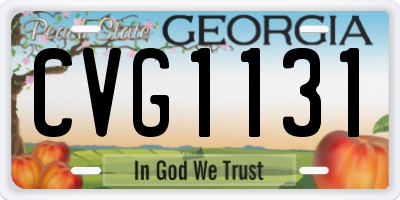 GA license plate CVG1131