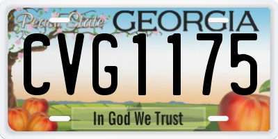 GA license plate CVG1175