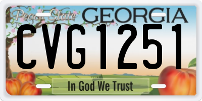 GA license plate CVG1251