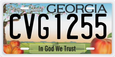 GA license plate CVG1255