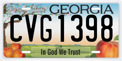 GA license plate CVG1398