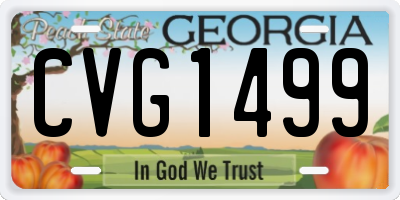 GA license plate CVG1499
