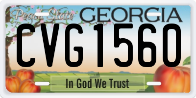 GA license plate CVG1560