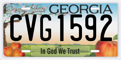 GA license plate CVG1592
