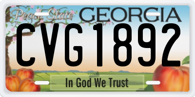 GA license plate CVG1892