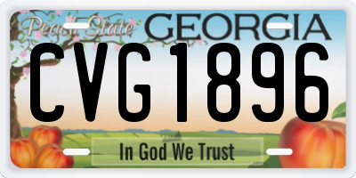 GA license plate CVG1896