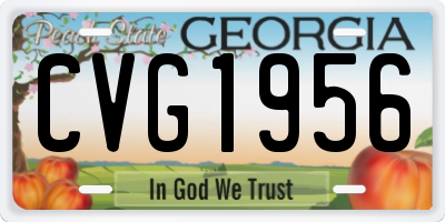 GA license plate CVG1956