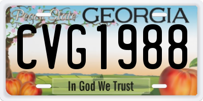 GA license plate CVG1988