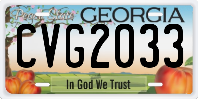GA license plate CVG2033