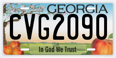 GA license plate CVG2090