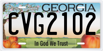GA license plate CVG2102