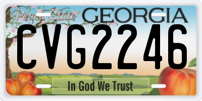 GA license plate CVG2246