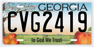 GA license plate CVG2419