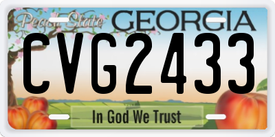 GA license plate CVG2433