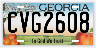 GA license plate CVG2608