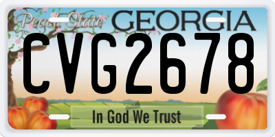 GA license plate CVG2678