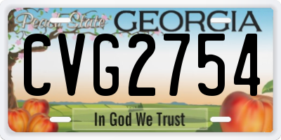 GA license plate CVG2754