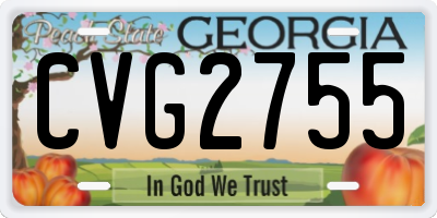 GA license plate CVG2755