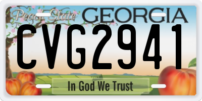 GA license plate CVG2941
