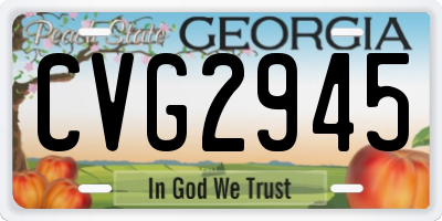 GA license plate CVG2945