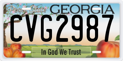 GA license plate CVG2987