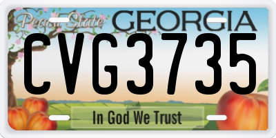 GA license plate CVG3735