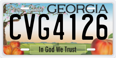 GA license plate CVG4126