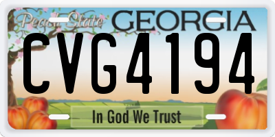 GA license plate CVG4194