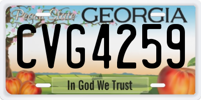 GA license plate CVG4259