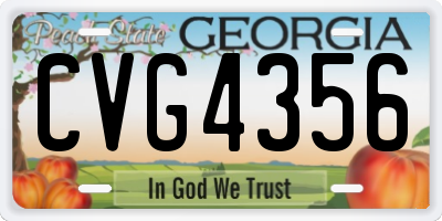 GA license plate CVG4356