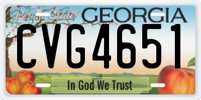 GA license plate CVG4651