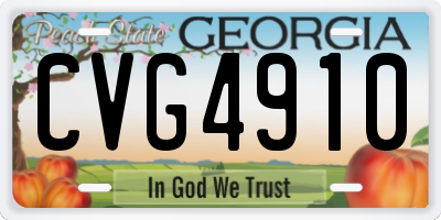 GA license plate CVG4910