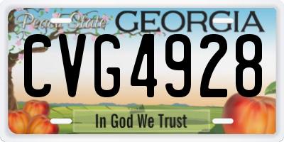 GA license plate CVG4928