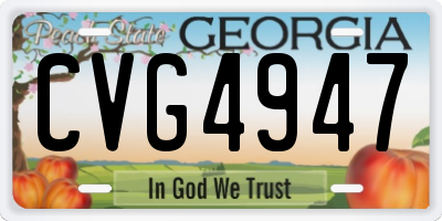GA license plate CVG4947