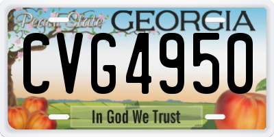 GA license plate CVG4950