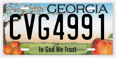 GA license plate CVG4991