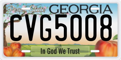 GA license plate CVG5008