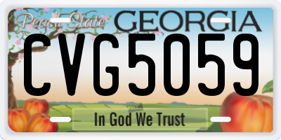 GA license plate CVG5059