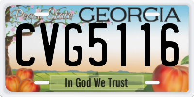 GA license plate CVG5116