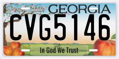 GA license plate CVG5146