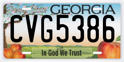 GA license plate CVG5386