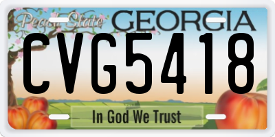 GA license plate CVG5418