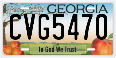 GA license plate CVG5470