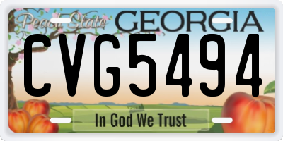 GA license plate CVG5494