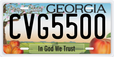 GA license plate CVG5500