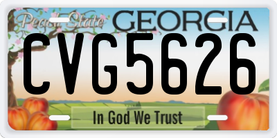 GA license plate CVG5626
