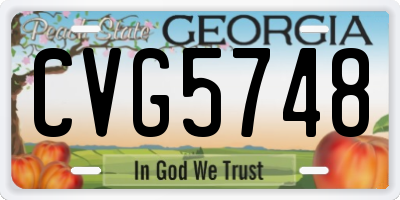 GA license plate CVG5748