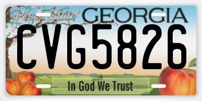 GA license plate CVG5826