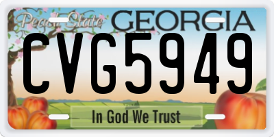 GA license plate CVG5949